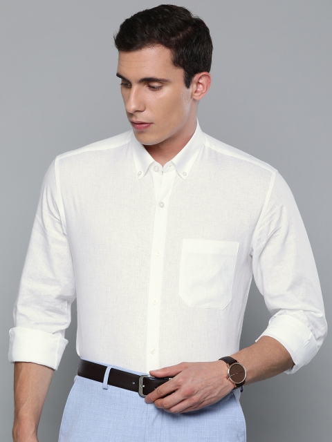 

Louis Philippe Men White Slim Fit Solid Formal Shirt