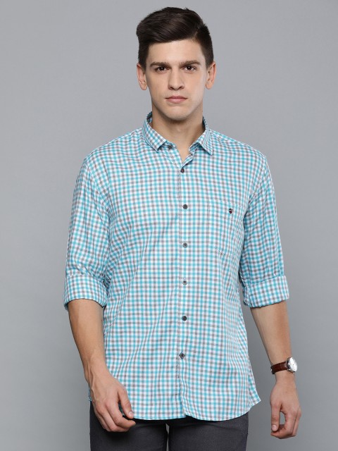 

Louis Philippe Sport Men Blue & Grey Slim Fit Checked Casual Shirt