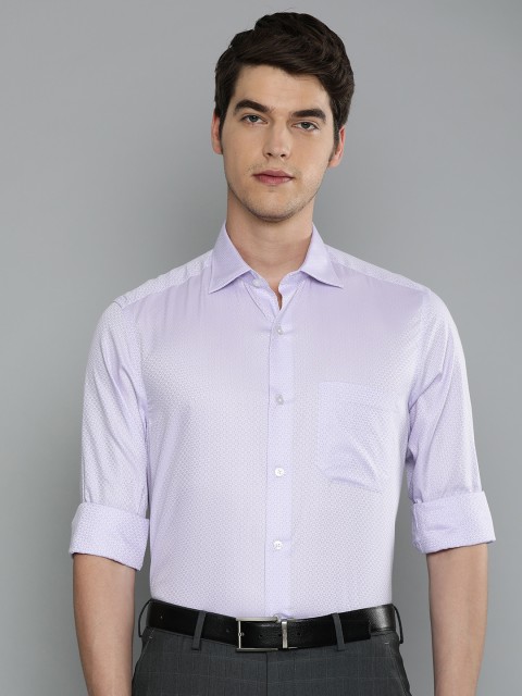 

Louis Philippe Men Purple & White Classic Fit Self Design Formal Shirt
