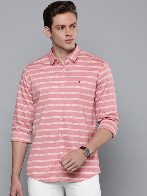 

Louis Philippe Sport Men Pink & White Slim Fit Striped Casual Shirt