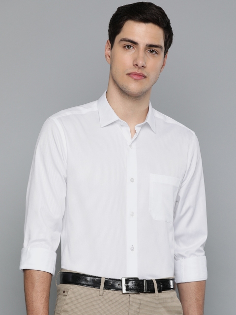 

Louis Philippe Men White Slim Fit Self Design Formal Shirt