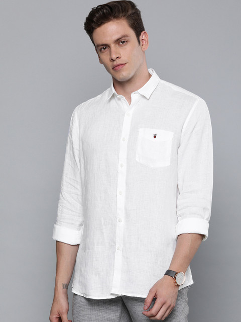 

Louis Philippe Sport Men White Solid Linen Slim Fit Casual Shirt