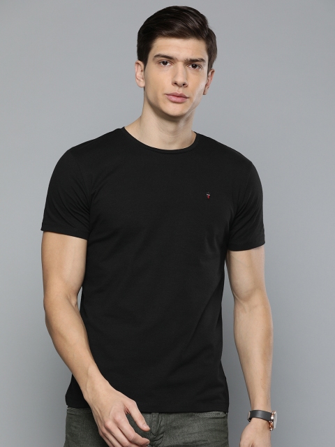 

Louis Philippe Jeans Men Black Slim Fit Solid Round Neck T-shirt