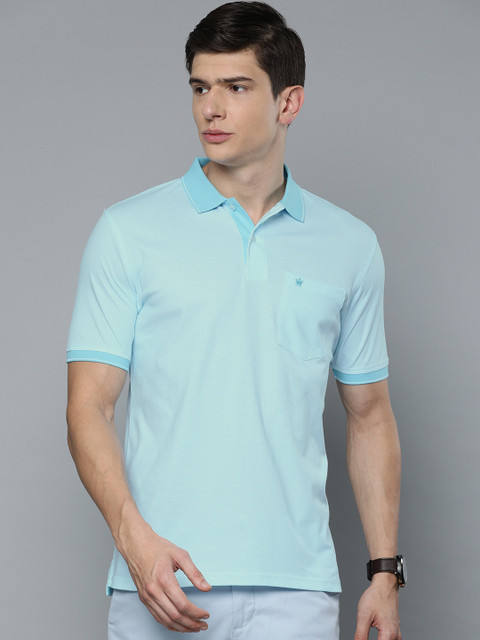 

Louis Philippe Golf Leisure Men Blue & White Printed Polo Collar T-shirt