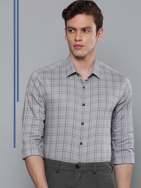 

Louis Philippe Ath.Work Men Grey Super Slim Fit Checked Casual Shirt