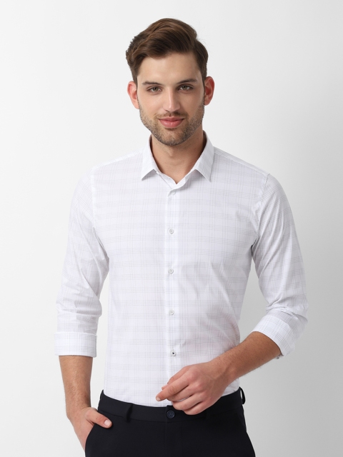 

Louis Philippe Ath.Work Men White & Grey Slim Fit Checked Formal Shirt
