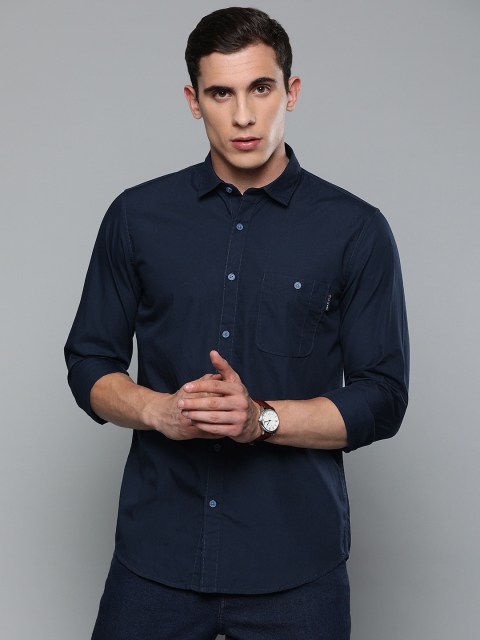 

Louis Philippe Jeans Men Navy Blue Super Slim Fit Solid Casual Shirt