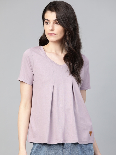 

Roadster Women Lavender Solid A-Line Top