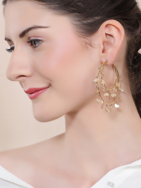 

Rubans Gold-Toned Handcrafted Classic Half Hoop Earrings