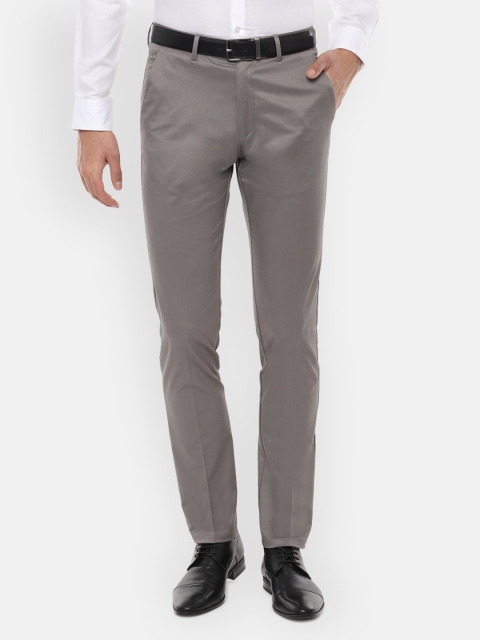 

Louis Philippe Men Grey Skinny Fit Solid Formal Trousers