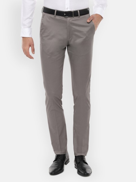 

Louis Philippe Men Grey Skinny Fit Solid Formal Trousers