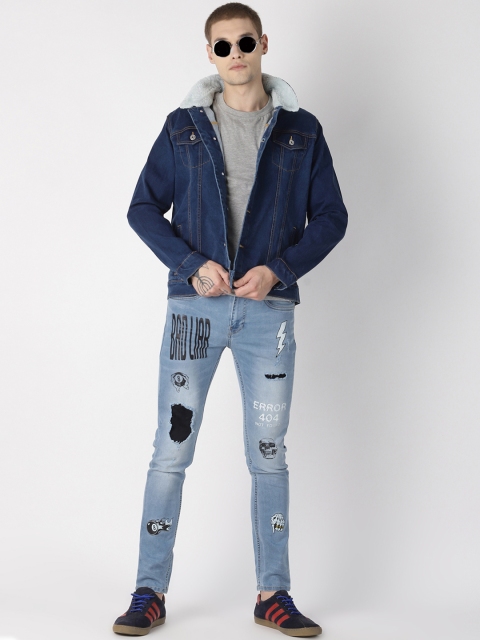 

Blue Saint Men Blue Solid Denim Jacket
