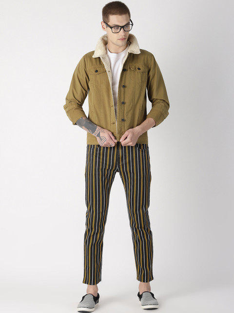 

Blue Saint Men Khaki Solid Denim Jacket