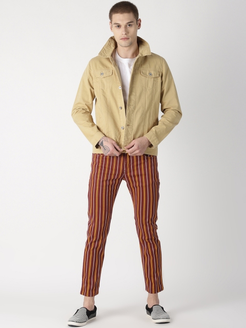 

Blue Saint Men Khaki Solid Denim Jacket
