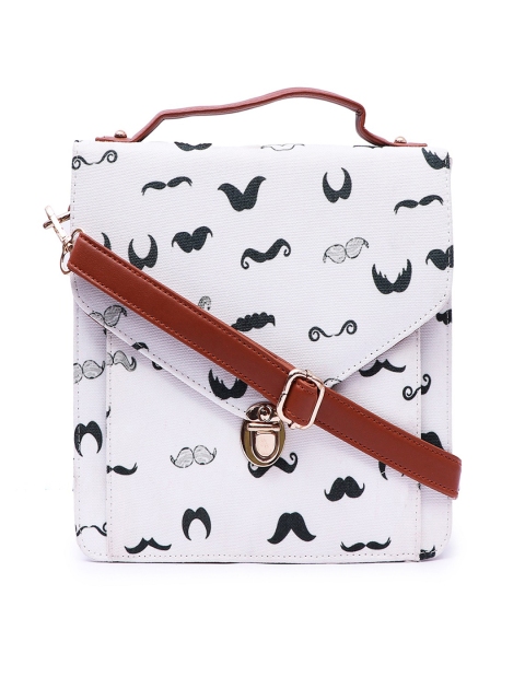 

Lychee bags White Printed Sling Bag