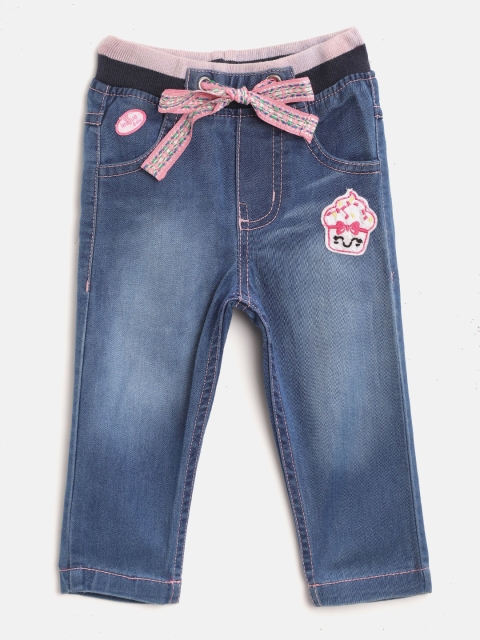 

612 league Girls Blue Regular Fit Mid-Rise Clean Look Stretchable Jeans