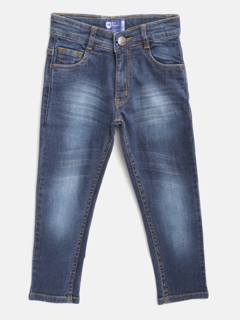 

612 league Boys Navy Blue Regular Fit Mid-Rise Clean Look Stretchable Jeans
