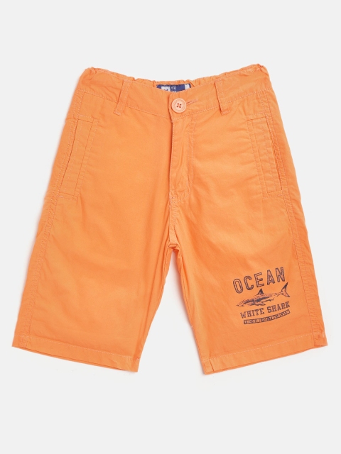

612 league Boys Orange Solid Regular Fit Shorts