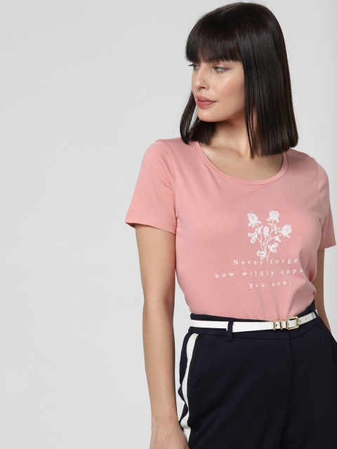 

Vero Moda Women Pink Printed Round Neck T-shirt