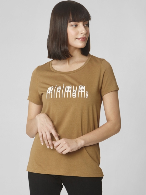 

Vero Moda Women Brown Printed Round Neck T-shirt