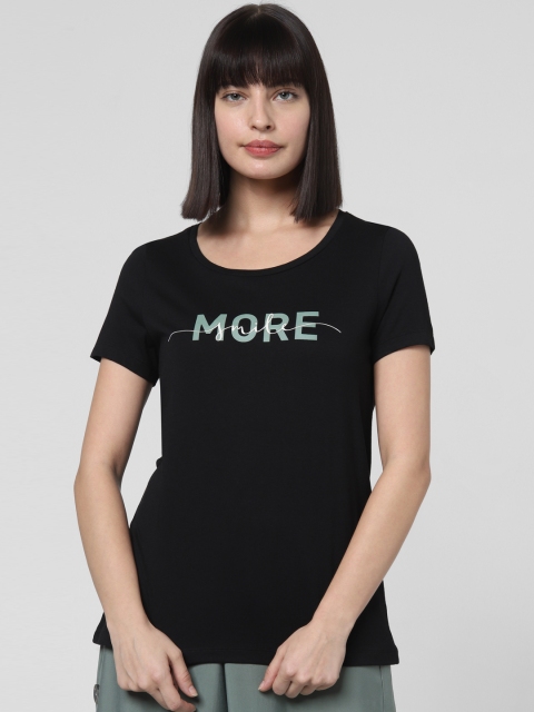 

Vero Moda Women Black Printed Round Neck T-shirt