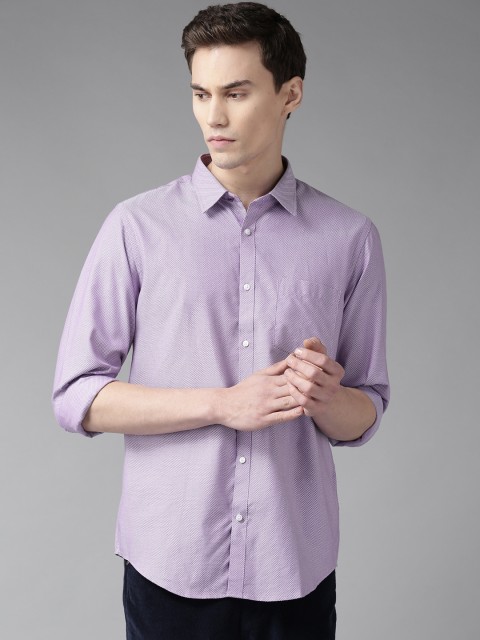 

Blackberrys Men Purple & White Slim Fit Self Design Casual Shirt