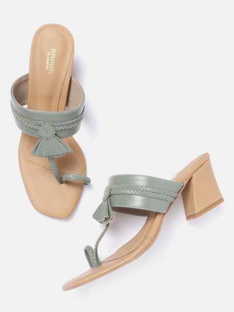 

Anouk Women Olive Green Braided Heels