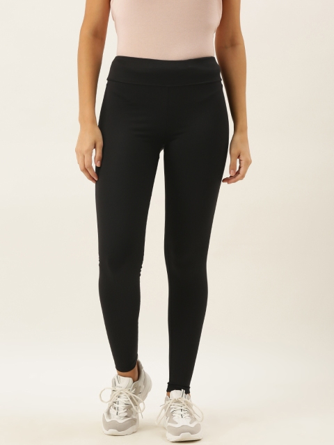 

FOREVER 21 Women Black Solid Regular Fit Mid Rise Tights