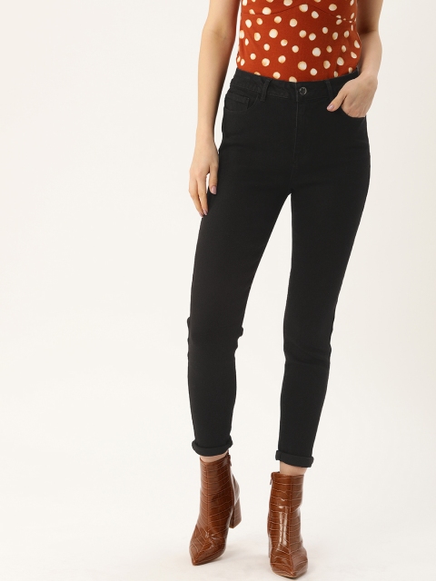 

FOREVER 21 Women Black Skinny Fit Mid-Rise Clean Look Stretchable Jeans