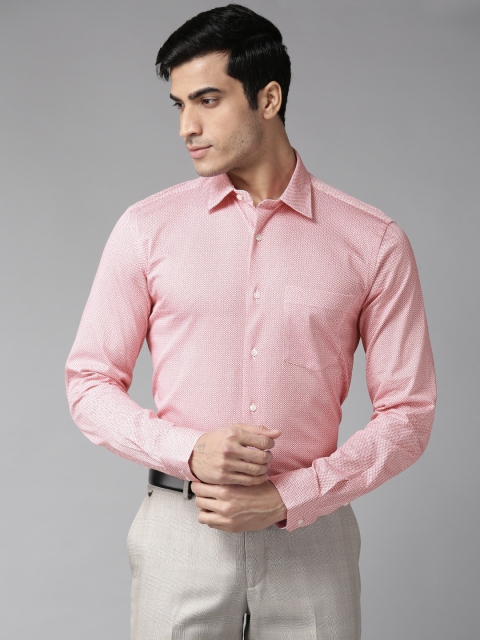 

Blackberrys Men Red & White Slim Fit Printed Knitted Formal Shirt