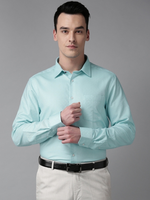 

Blackberrys Men Blue & White Slim Fit Self Design Formal Shirt