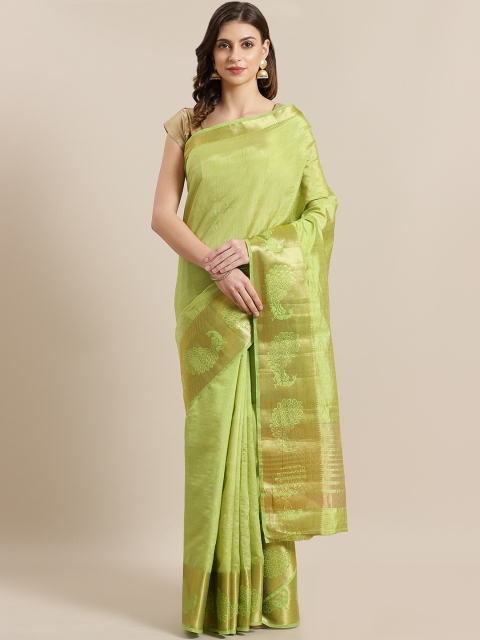 

Chhabra 555 Green & Golden Solid Kota Saree