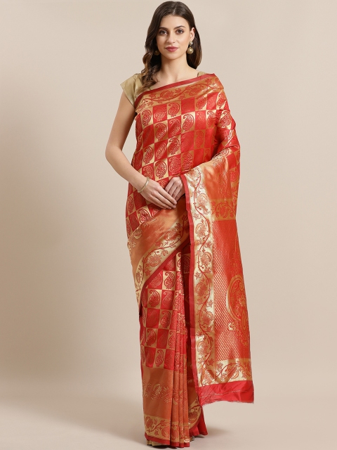 

Chhabra 555 Red & Golden Woven Design Kanjeevaram Saree