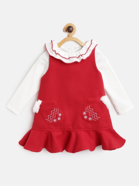 

Nauti Nati Girls Red Solid A-Line Dress With Top