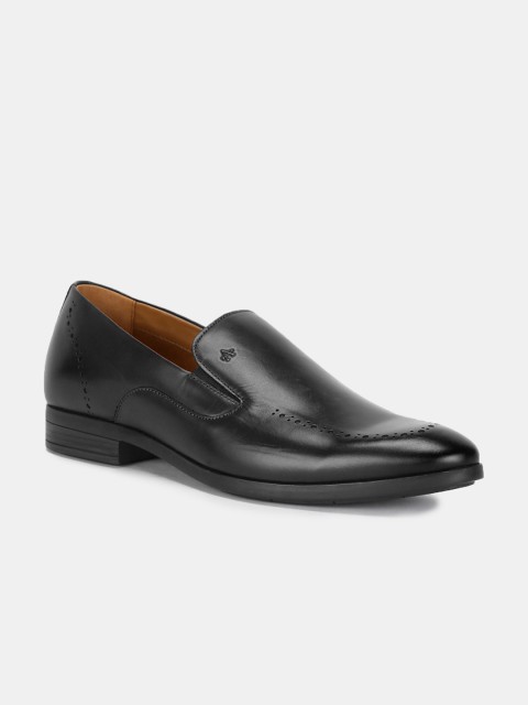 

Arrow Men Black Leather Formal Slip-On Shoes