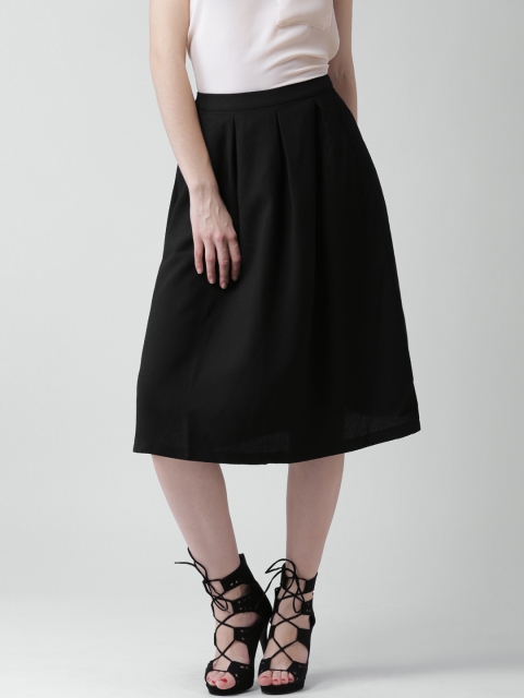 

FOREVER 21 Black Flared Midi Skirt
