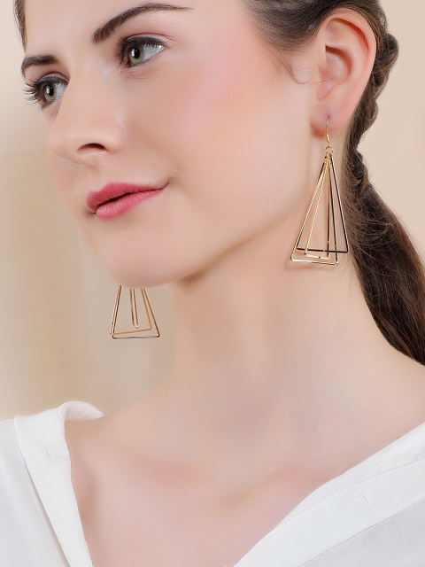 

Rubans Gold-Toned Classic Handcrafted Drop Earrings