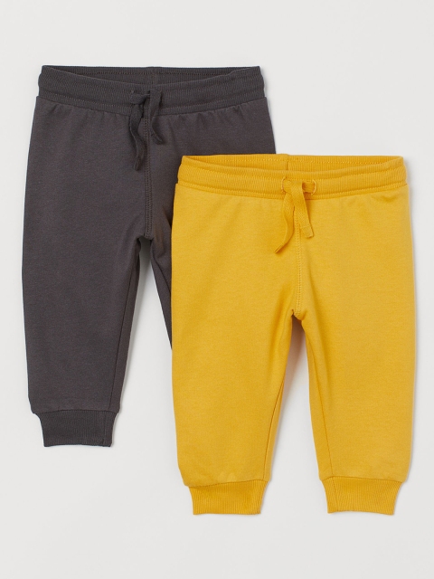 

H&M Boys 2-Pack Cotton Sustainable Joggers, Yellow