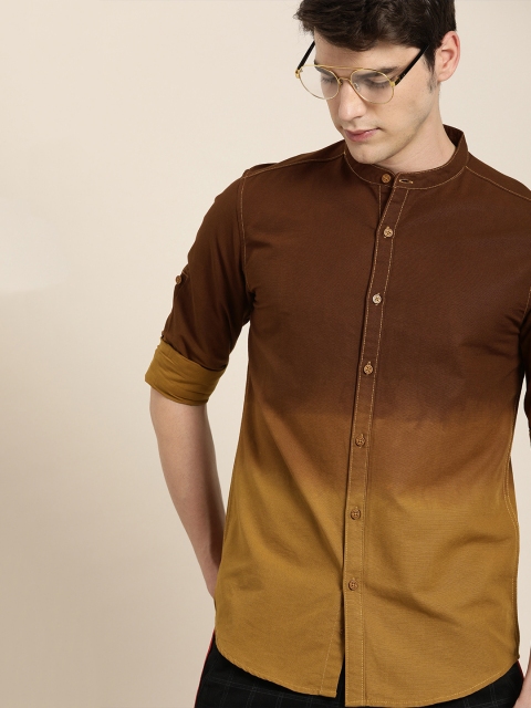 

Moda Rapido Men Brown & Beige Slim Fit Printed Casual Shirt