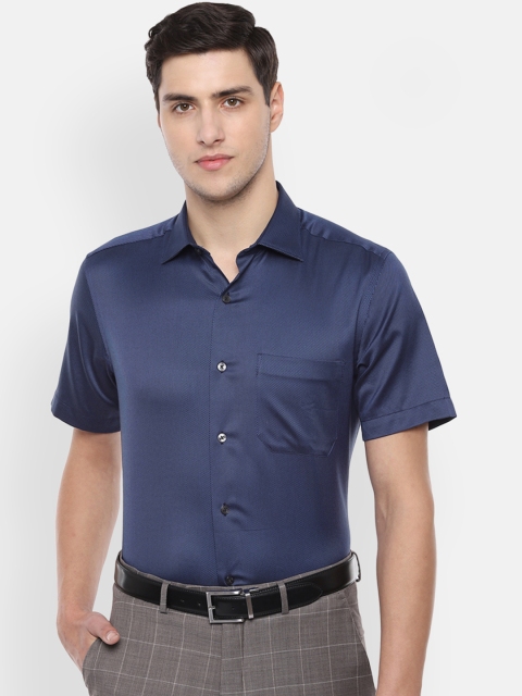 

Louis Philippe Men Navy Blue Regular Fit Solid Formal Shirt