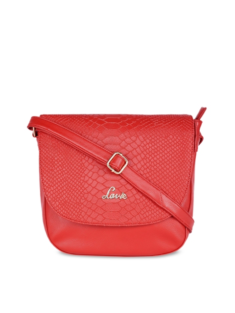 

Lavie Red Textured Sling Bag
