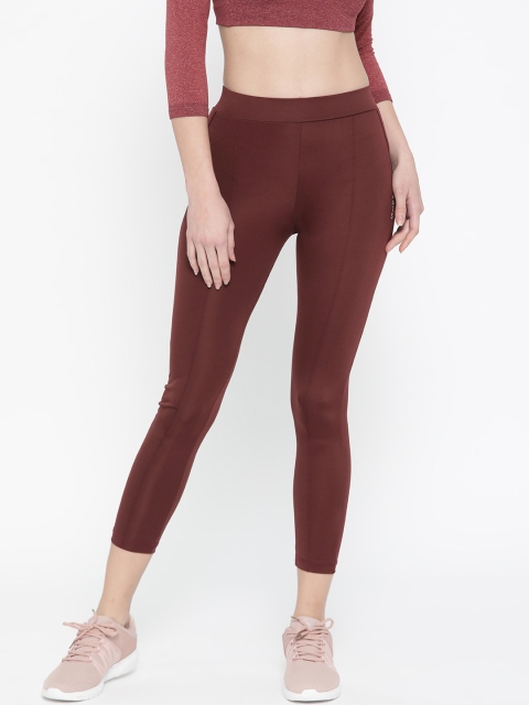

ANTS Women Burgundy Solid Slim Fit Yoga Tights