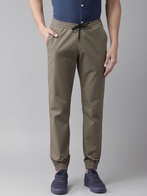 

Hubberholme Men Olive Green Slim Fit Solid Stretchable Joggers