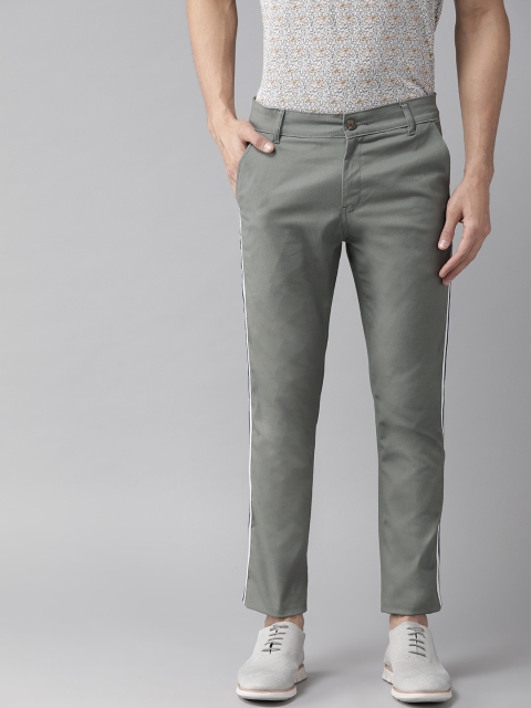 

Hubberholme Men Grey Slim Fit Solid Stretchable Regular Trousers