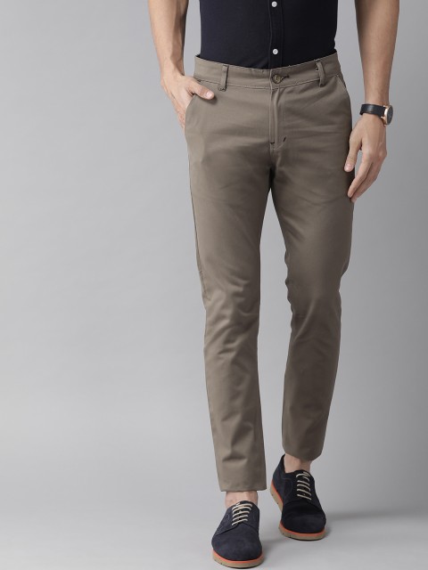 

Hubberholme Men Olive Green Slim Fit Solid Stretchable Regular Trousers