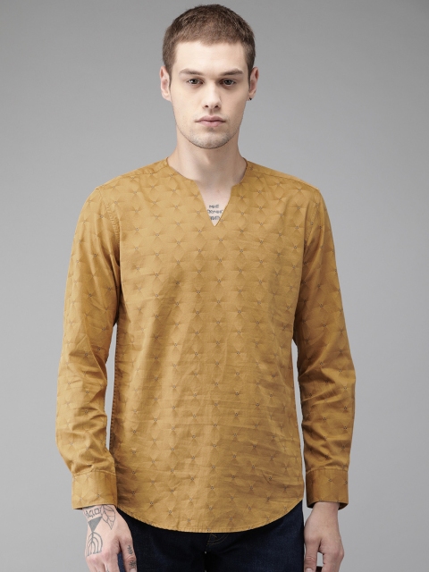 

Bene Kleed Men Mustard Yellow Regular Fit Printed Casual Shirt