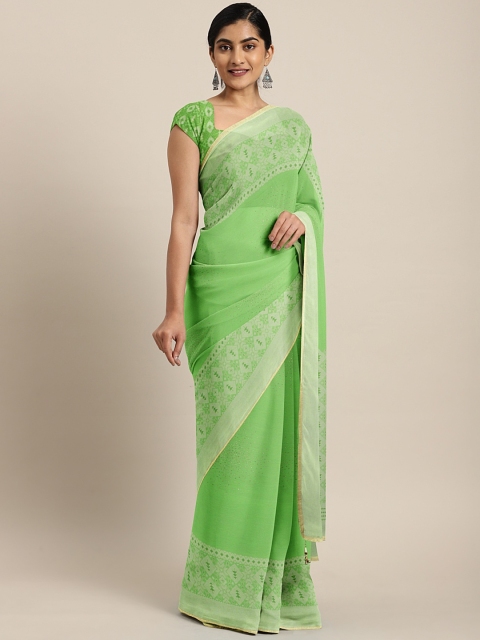

Triveni Green Printed Poly Georgette Saree