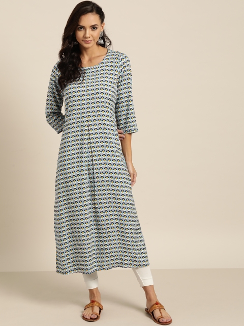 

Moda Rapido Women Mauve & Navy Blue Printed A-Line Kurta