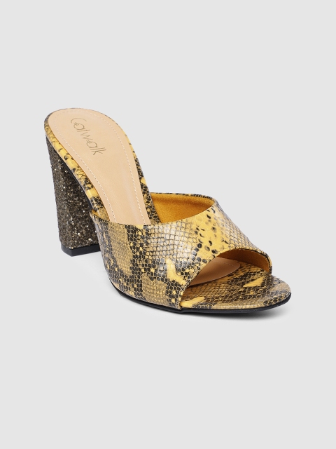 

Catwalk Women Yellow & Black Printed Heels