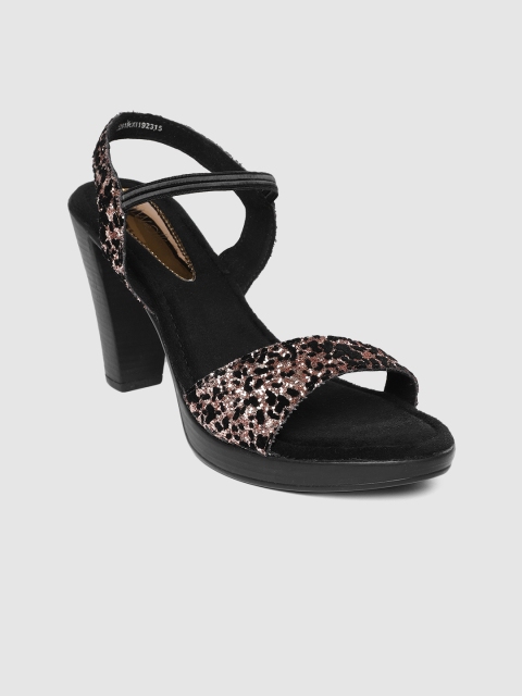 

Catwalk Women Rose Gold & Black Embellished Sandals